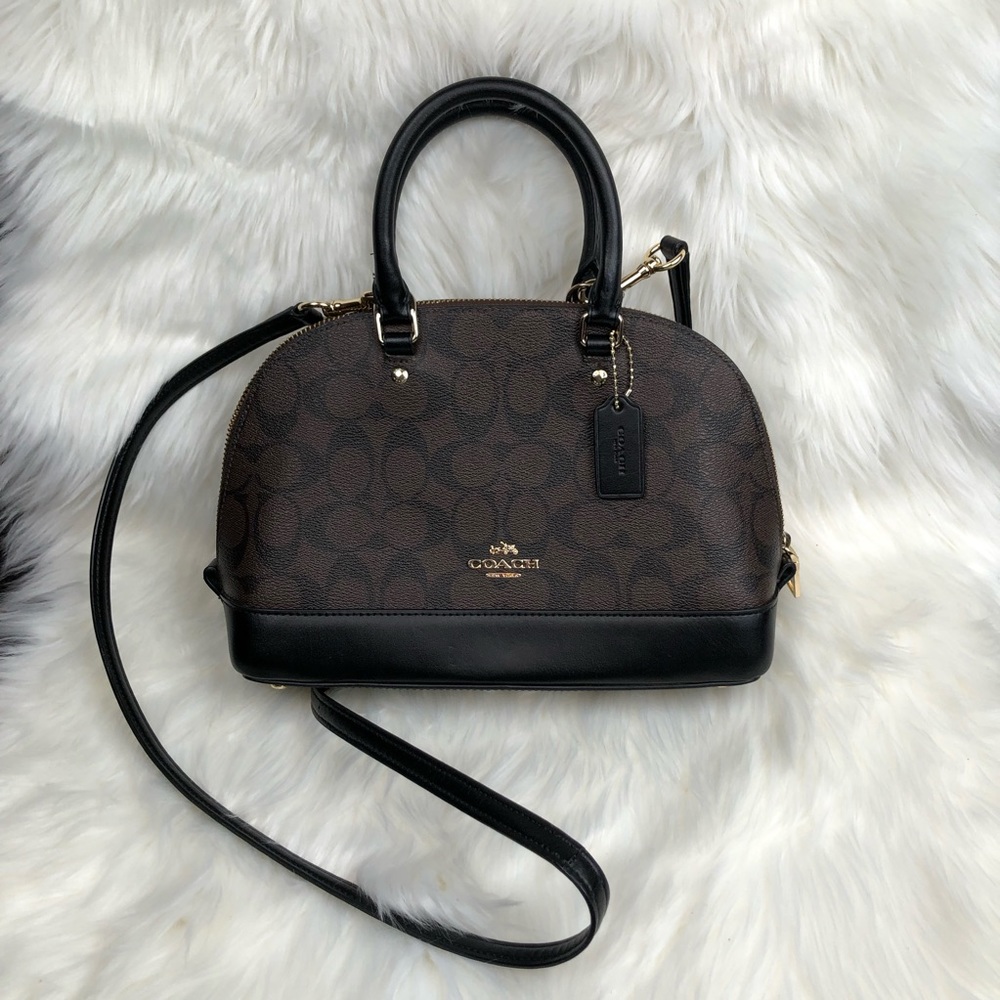 Coach Black Brown Sierra Satchel Crossbody